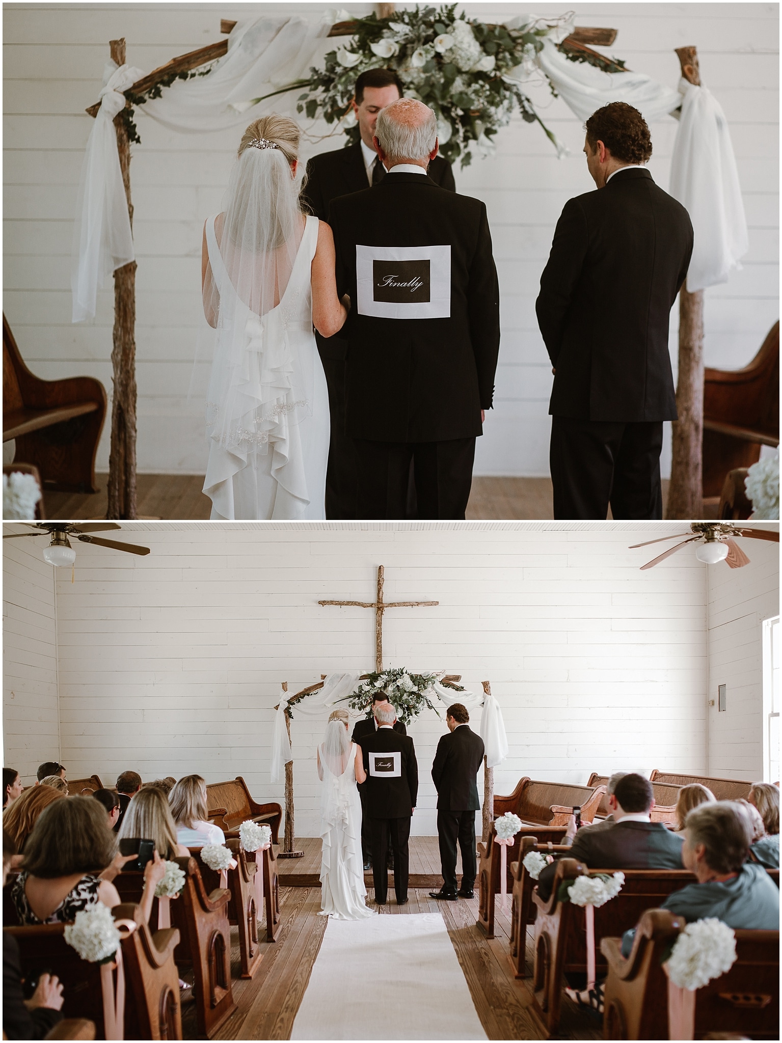 rustic destination wedding in ennis texas ceremony