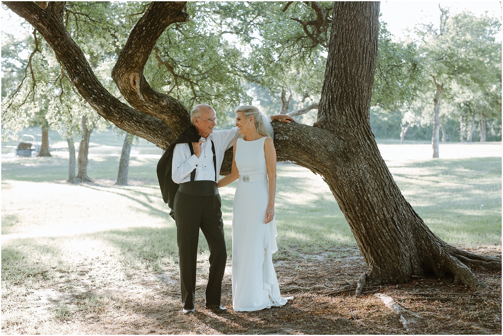 rustic destination wedding in ennis texas father daughter 