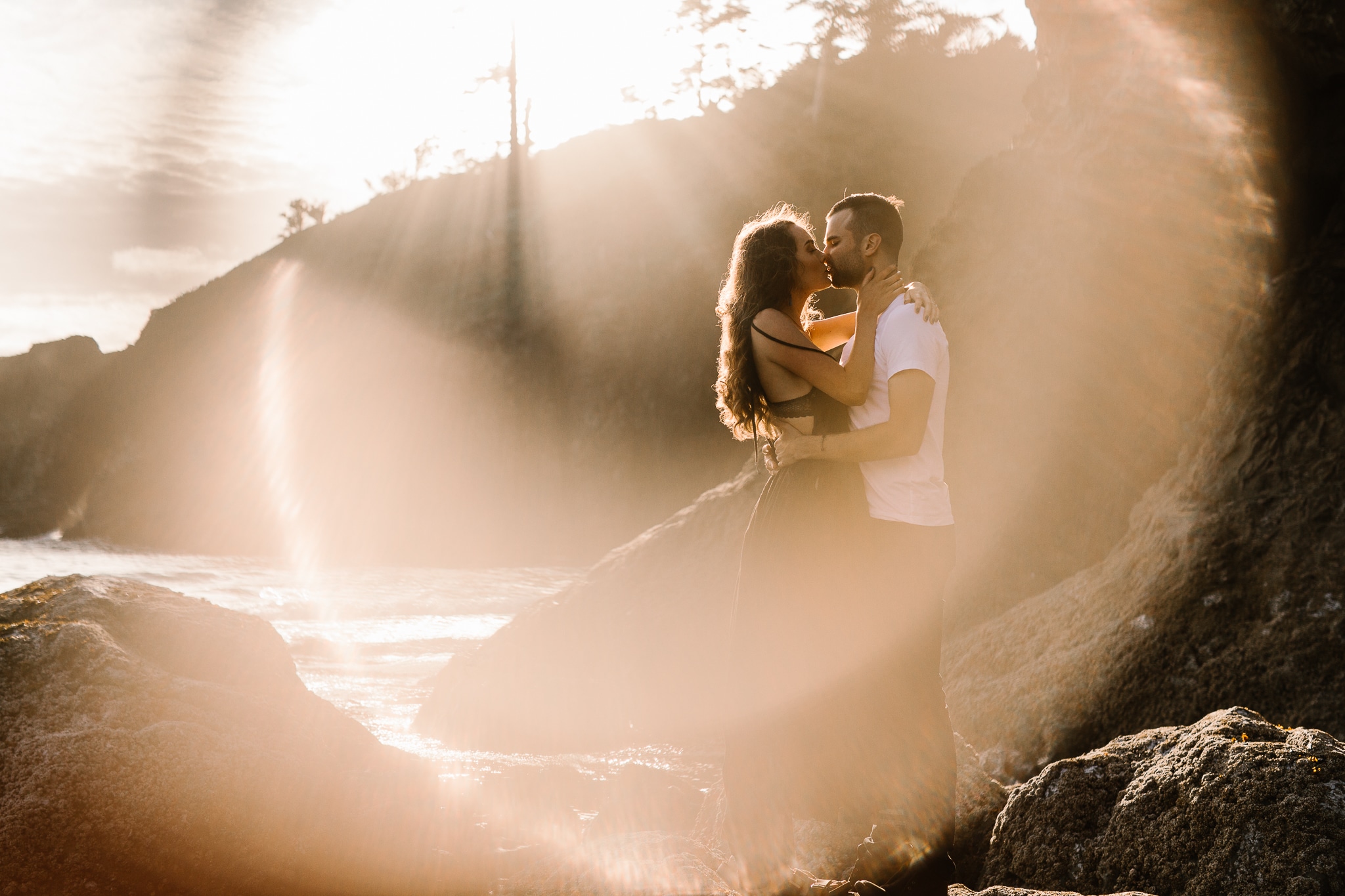 Olympic National Forest Engagement Photos, Olympic National Park Engagement Photos, Washington Engagement Photographer, La Push Beach engagement photos, Washington elopement photographer, Best elopement photographers in Washington, Best Washington engagement photographers, Fun Engagement photo ideas, beach Engagement photos, adventurous Engagement session, Save the date photo ideas, Olympic National Park La Push, adventure elopement photographer, la push beach Washington 